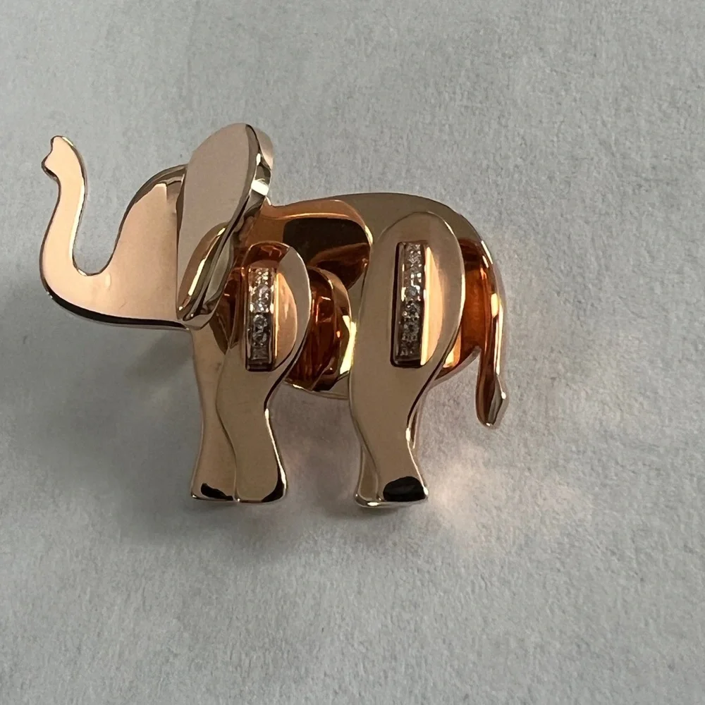Stylish rose Gold Elephant Brooch